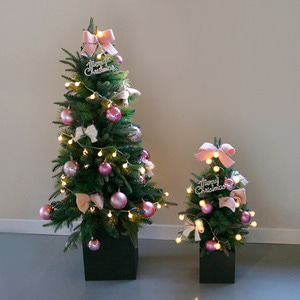 크리스마스 박스트리 SET-핑크 (120cm)